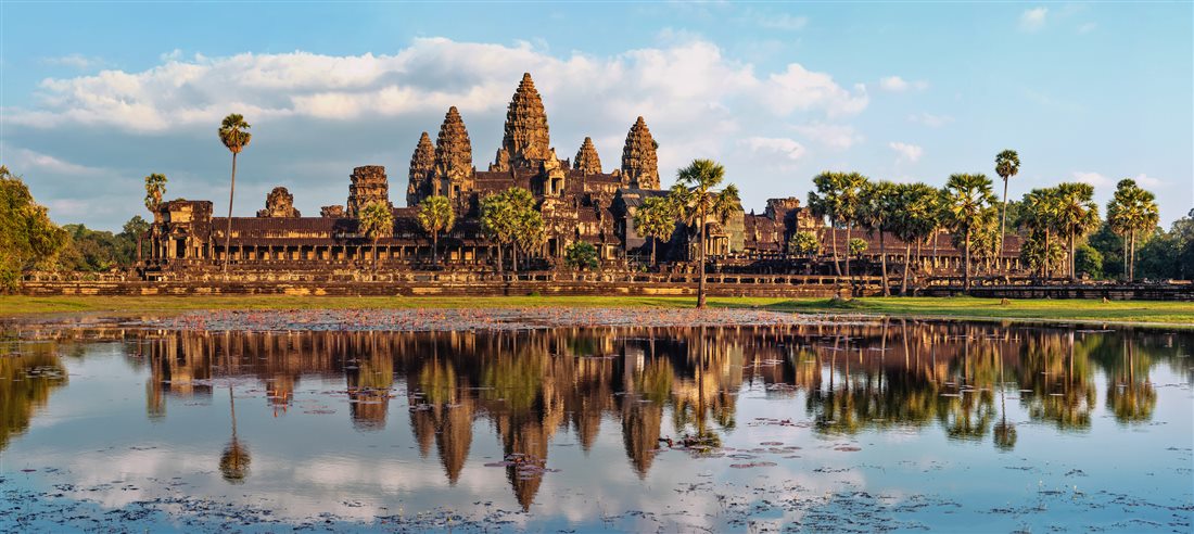 Aerial view of the Angkor Wat temple complex